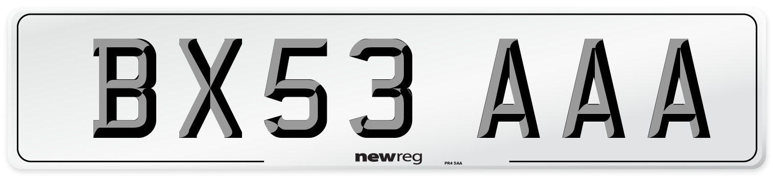 BX53 AAA Number Plate from New Reg